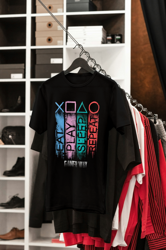 Eat. Play. Sleep. Repeat. – The Gamer Way Unisex Oversized Standard T-Shirt