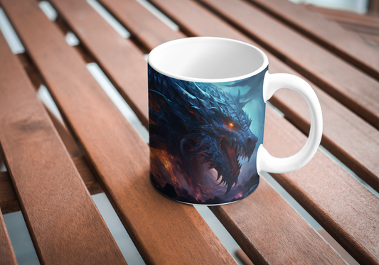 Inferno Wyrm Ceramic Coffee Mug – Unleash the Beast in Every Sip!
